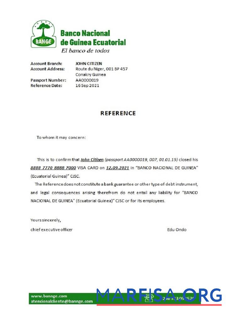 Realistic Equatorial Guinea The National Bank closure reference example